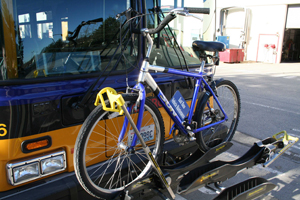 One of Metro's new bike racks