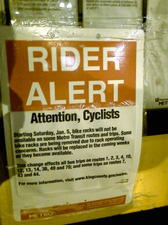 Bike rack warning