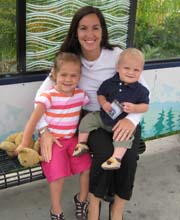 Cari, Ava, and Grayson wait for the 75 (Photo credit: Children's Hospital)