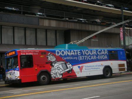 'Donate your car' bus wrap