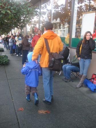 Line for H1N1 vaccine in Sand Point