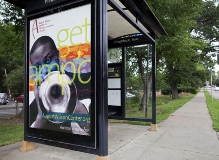 A shelter ad for August Wilson center