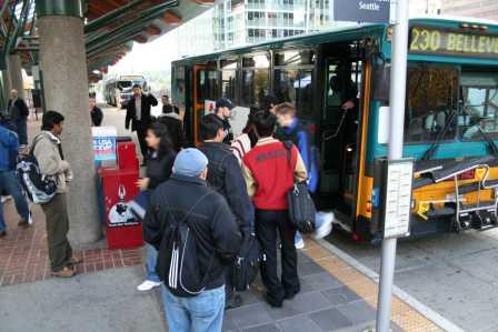 Busy Bellevue Transit Center (Photo courtesty of King County)