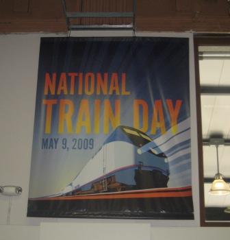 A poster for National Train Day at King Street Station