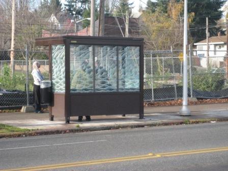 A bus shelter at 23rd & Union