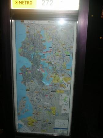 System map at bus stop