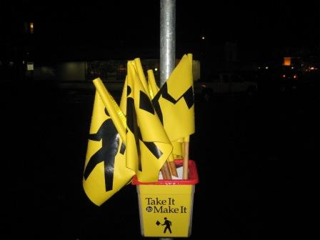 Crosswalk flags in Kirkland