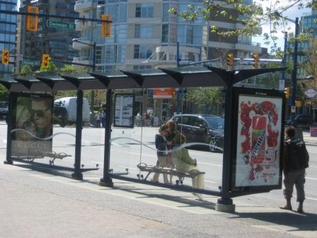 Vancouver bus shelter with advertising