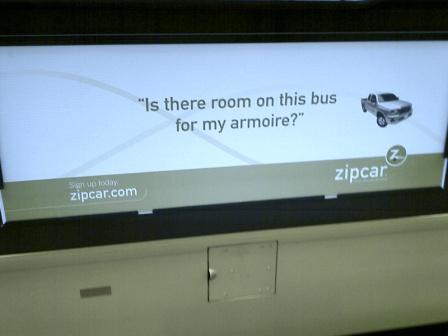 A Zipcar bus ad