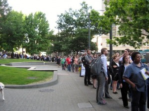 Line to testify - image by Jenn Olegario