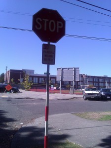 Stop signs at intersections